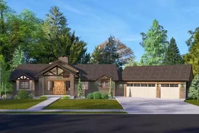 4-Bed Mountain Craftsman House Plan with Flex Office - 4342 Sq Ft