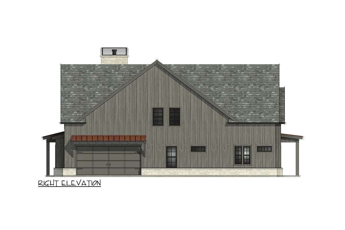 Plan 818131JSS: Modern 2-Story Country House Plan with Vaulted Family Room and Loft above - 3432 Sq Ft - Image #11 - Country, Modern Farmhouse, New American
