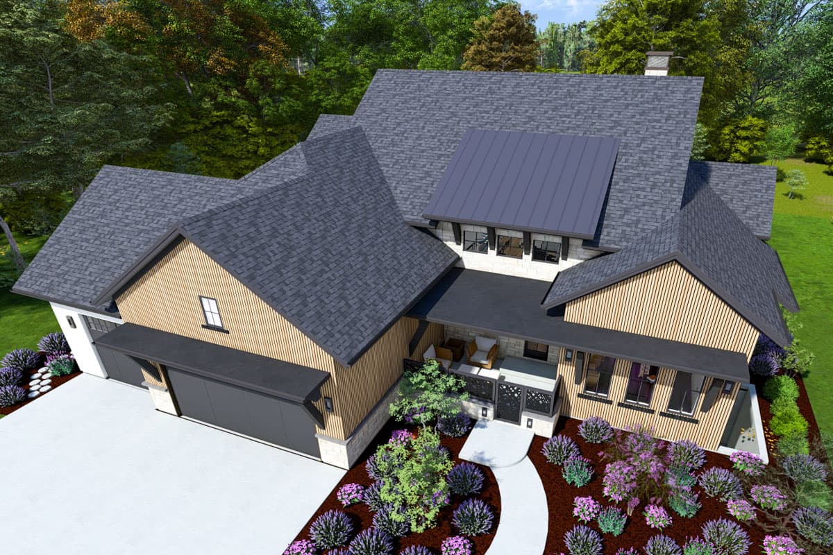 Plan 64548SC: 3-Bed Contemporary House Plan with Outdoor Kitchen - 6090 Sq Ft - Image #7 - Contemporary, New American, Northwest