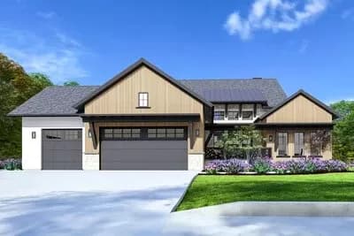 3-Bed Contemporary House Plan with Outdoor Kitchen - 6090 Sq Ft