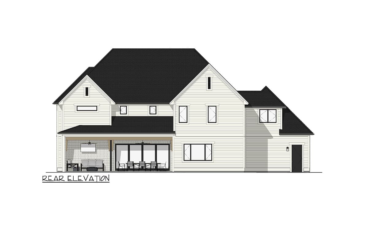 Plan 64549SC: 4-Bed Contemporary House Plan with Two Offices and Prep Kitchen - 4127 Sq Ft - Image #23 - Contemporary, European, French Country, New American, Southern, Tudor