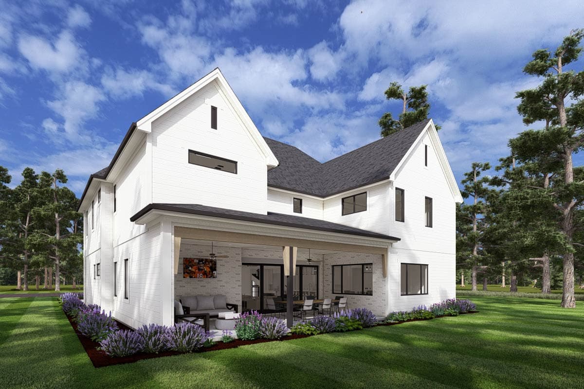 Plan 64549SC: 4-Bed Contemporary House Plan with Two Offices and Prep Kitchen - 4127 Sq Ft - Image #5 - Contemporary, European, French Country, New American, Southern, Tudor