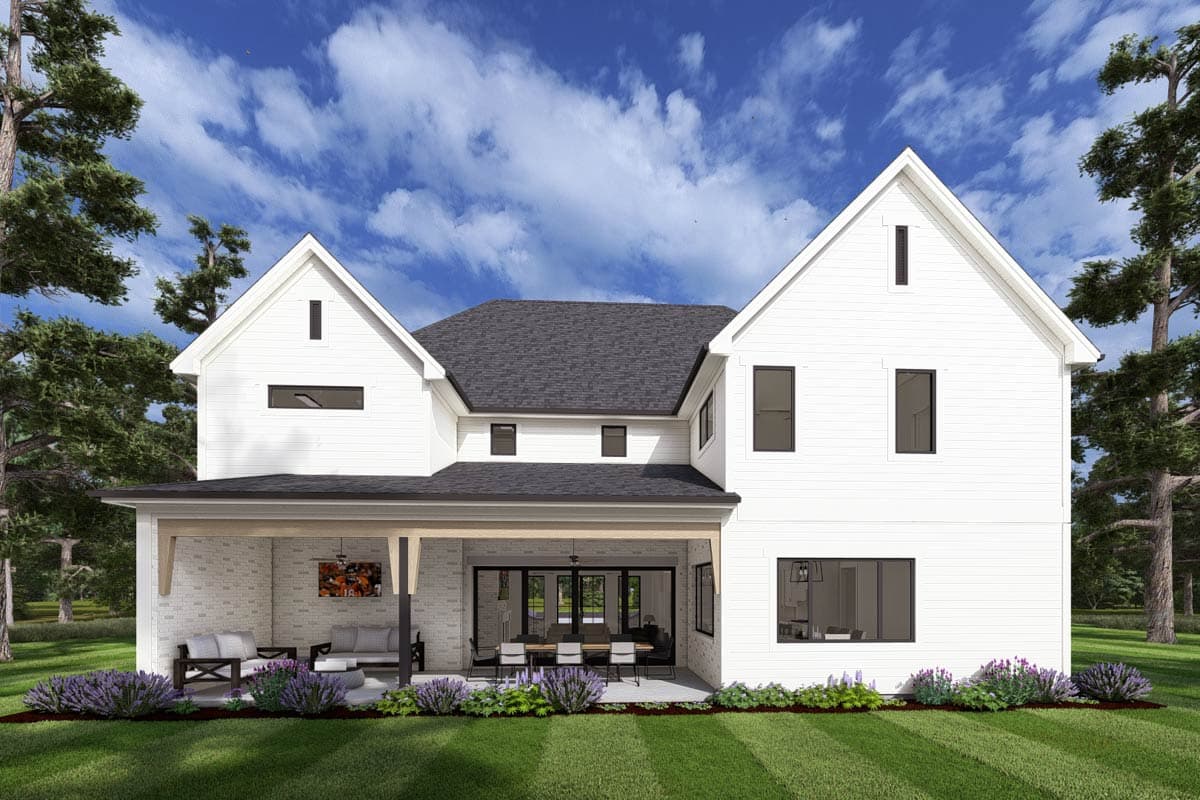 Plan 64549SC: 4-Bed Contemporary House Plan with Two Offices and Prep Kitchen - 4127 Sq Ft - Image #6 - Contemporary, European, French Country, New American, Southern, Tudor