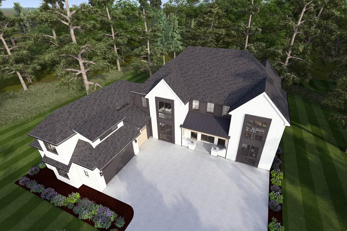 Plan 64549SC: 4-Bed Contemporary House Plan with Two Offices and Prep Kitchen - 4127 Sq Ft - Image #9 - Contemporary, European, French Country, New American, Southern, Tudor