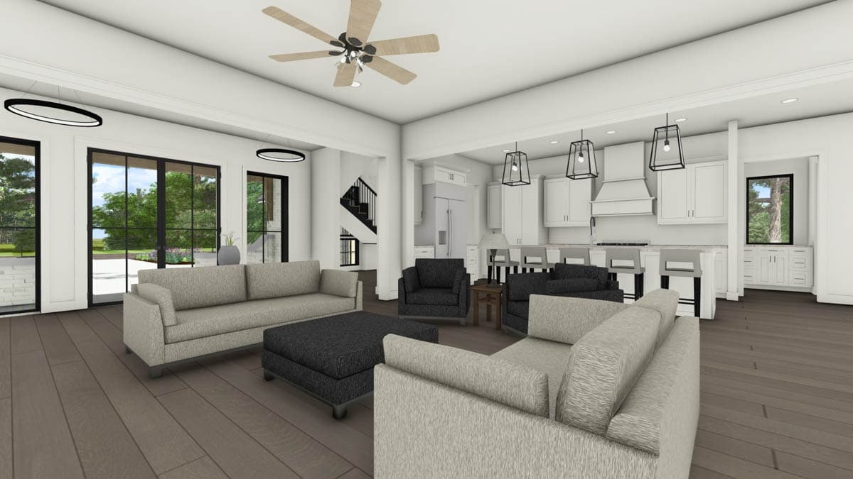 Plan 64549SC: 4-Bed Contemporary House Plan with Two Offices and Prep Kitchen - 4127 Sq Ft - Image #13 - Contemporary, European, French Country, New American, Southern, Tudor