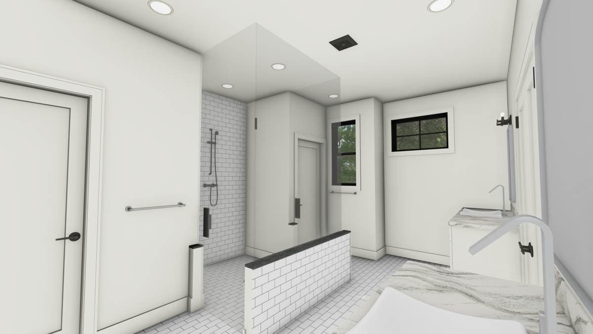 Plan 64549SC: 4-Bed Contemporary House Plan with Two Offices and Prep Kitchen - 4127 Sq Ft - Image #19 - Contemporary, European, French Country, New American, Southern, Tudor