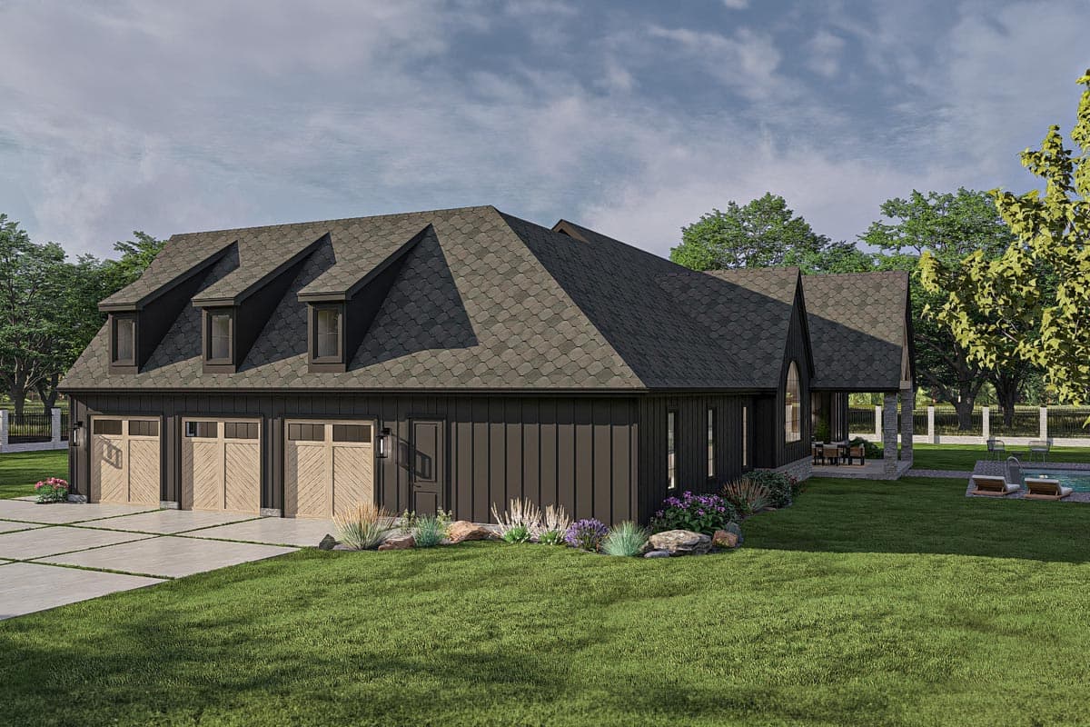 Plan 623419DJ: 4-Bed Modern Cottage House Plan with Vaulted Kitchen and Dining - 3248 Sq Ft - Image #19 - Cottage, Country, European, Modern Farmhouse, New American