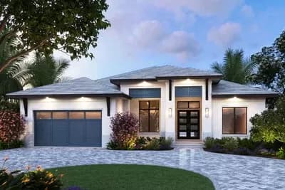 3-Bed Coastal Contemporary House Plan with Outdoor Kitchen - 2203 Sq Ft