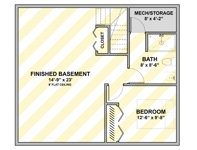 Plan 337003JUN: 1-Bed Modern ADU House Plan with Two Story Great Room - 844 Sq Ft - Floor Plan - Optional Lower Level - Cabin, Cottage, Country