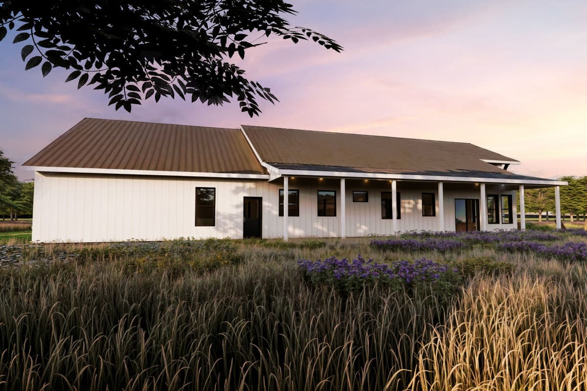 Plan 600001PDZ: 4-Bed Country Barndominium Plan with Wrap Around Porch - 3211 Sq Ft - Image #4 - Country, Modern Farmhouse, Ranch