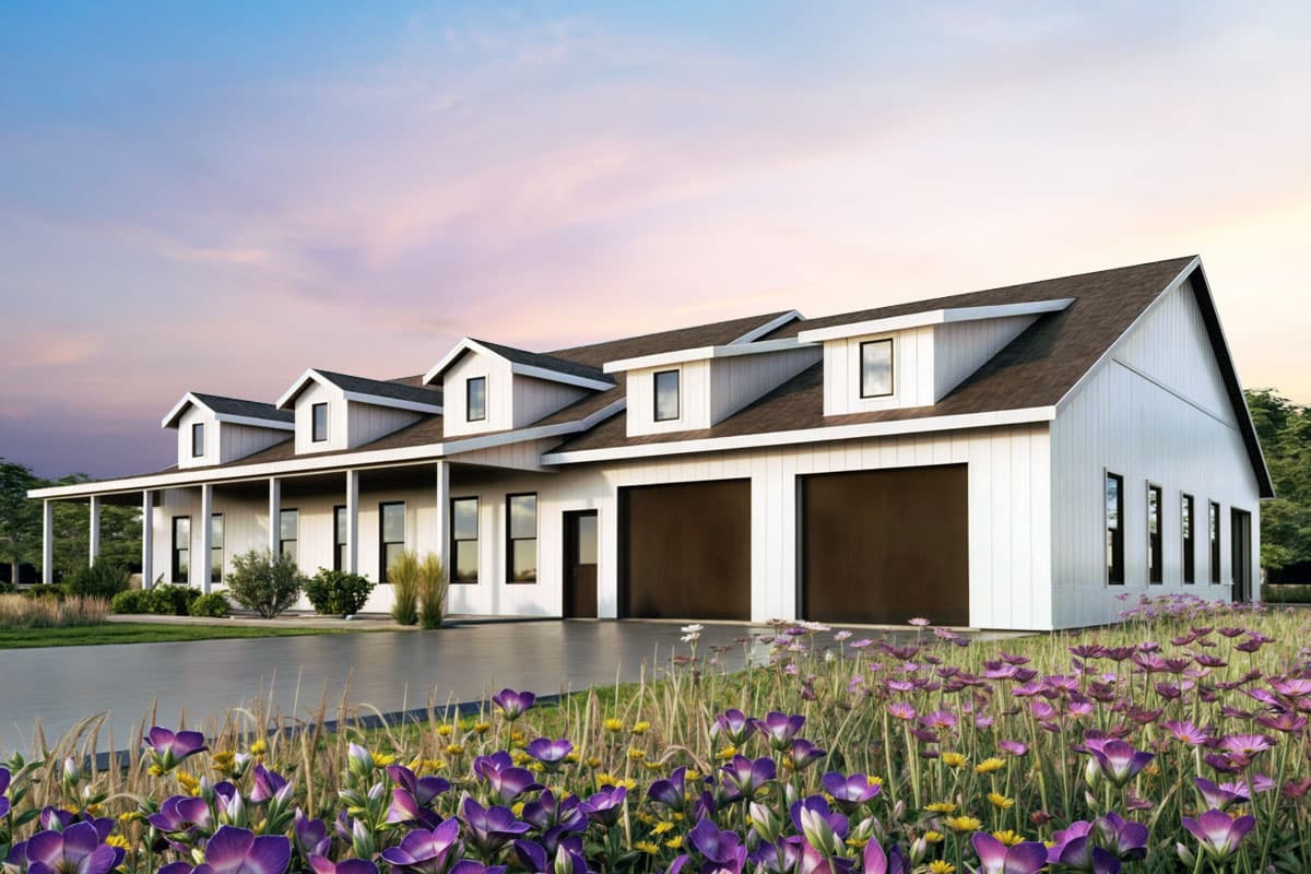 Plan 600001PDZ: 4-Bed Country Barndominium Plan with Wrap Around Porch - 3211 Sq Ft - Image #5 - Country, Modern Farmhouse, Ranch