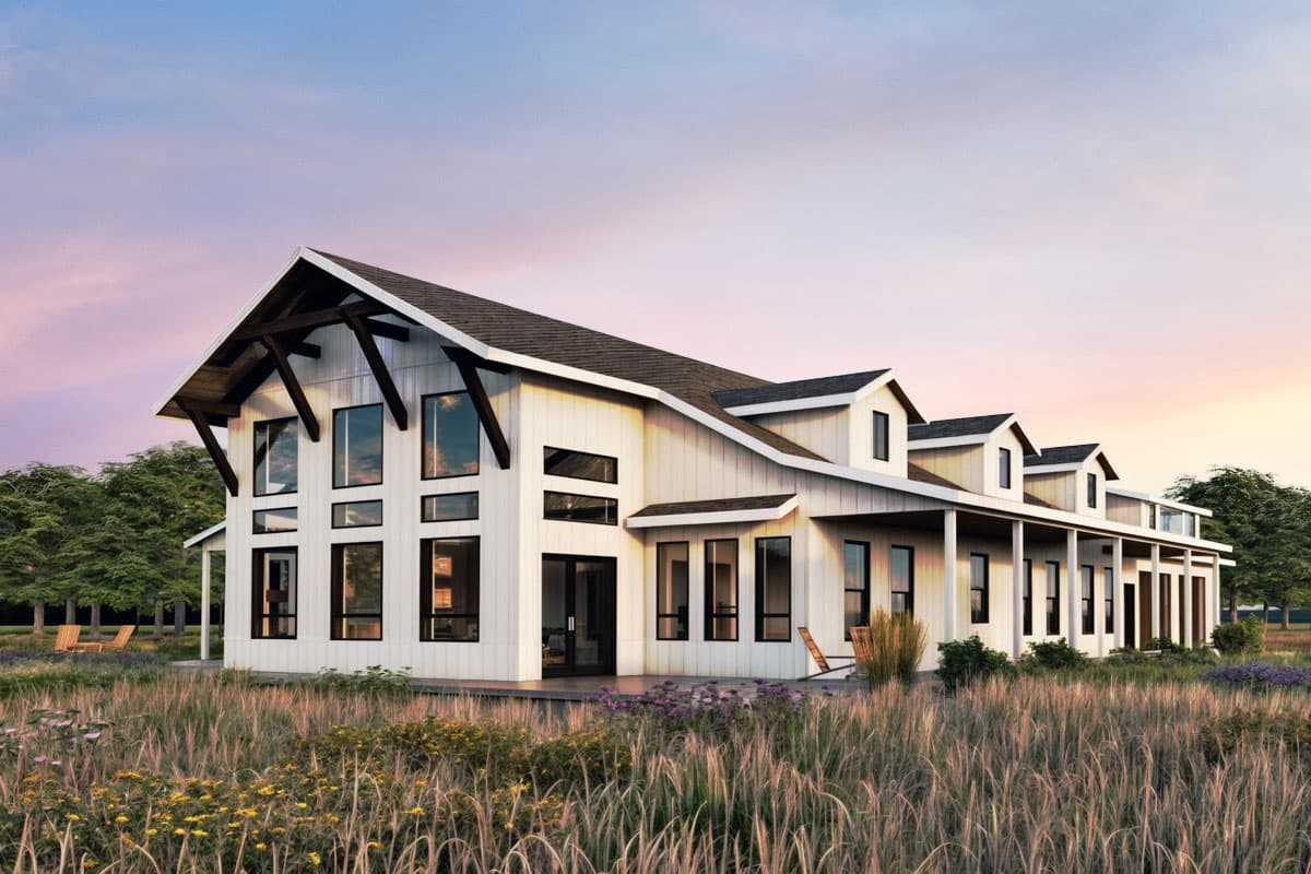 Plan 600001PDZ: 4-Bed Country Barndominium Plan with Wrap Around Porch - 3211 Sq Ft - Image #6 - Country, Modern Farmhouse, Ranch