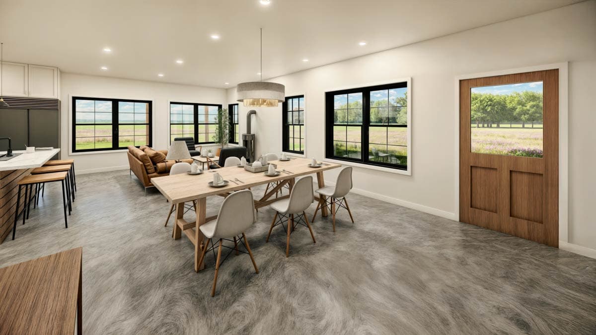 Plan 600002PDZ: 4-Bed Barndominium House Plan with Wrap Around Porch - 2609 Sq Ft - Image #6 - Barndominium, Country, New American