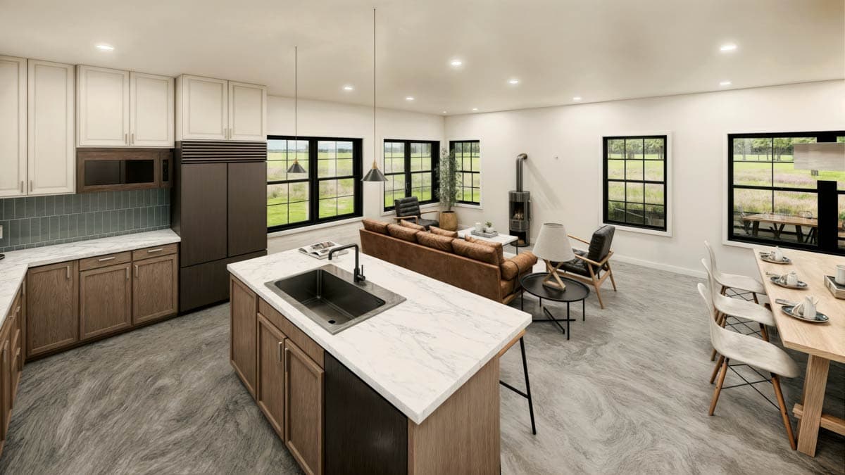 Plan 600002PDZ: 4-Bed Barndominium House Plan with Wrap Around Porch - 2609 Sq Ft - Image #10 - Barndominium, Country, New American