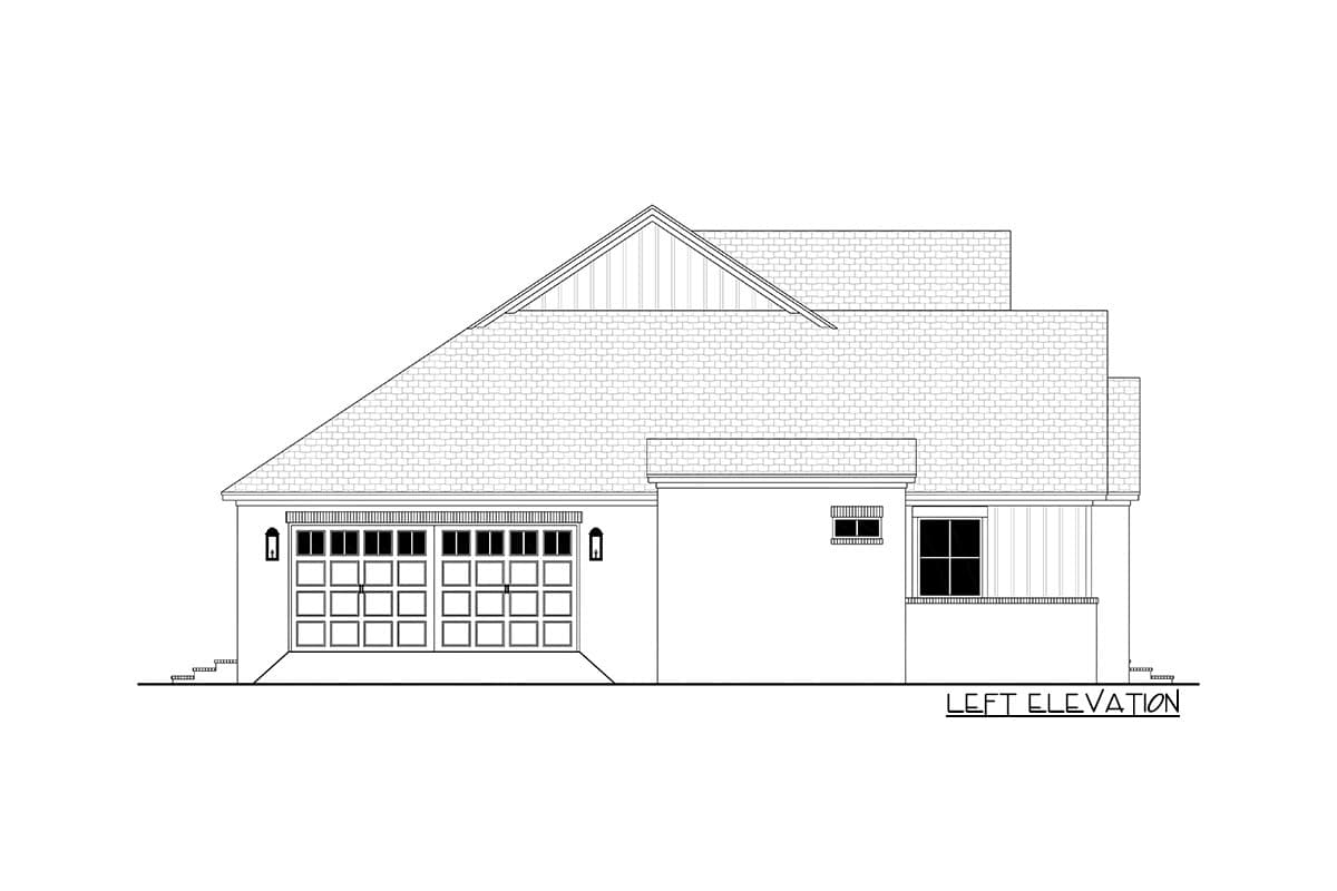 Plan 51973HZ: 3-Bed Transitional Modern Farmhouse House Plan with Home Office - 2407 Sq Ft - Image #10 - Mid Century Modern, Modern Farmhouse, New American, Transitional