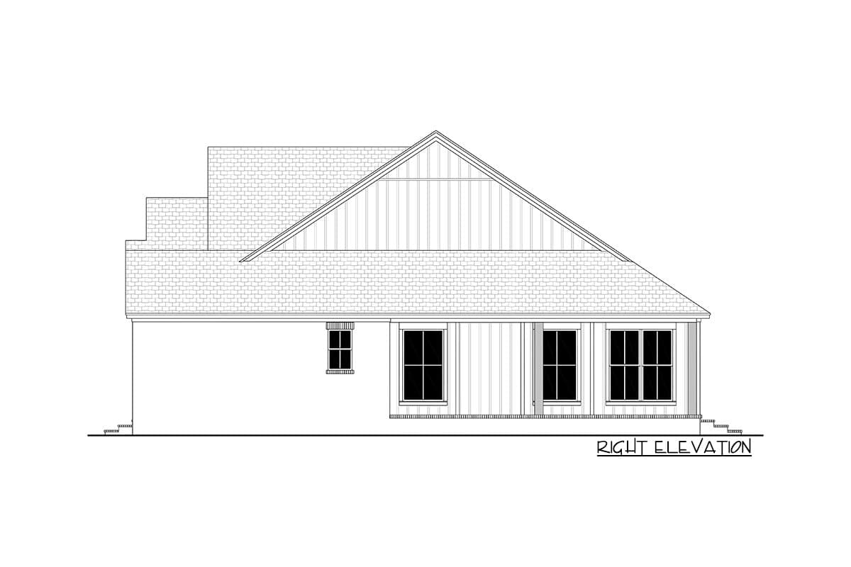 Plan 51973HZ: 3-Bed Transitional Modern Farmhouse House Plan with Home Office - 2407 Sq Ft - Image #12 - Mid Century Modern, Modern Farmhouse, New American, Transitional