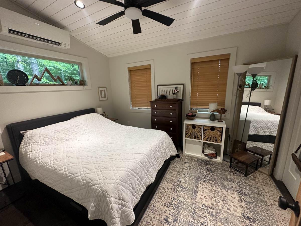 Plan 680423VR: 1-Bed Mountain Cabin House Plan with Loft Above - 823 Sq Ft - Image #13 - Cabin, Mountain, Rustic, Vacation