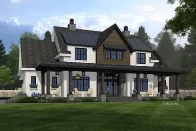 Two-Story Modern Farmhouse Plan with Two Story Great Room and Loft - 3536 Sq Ft