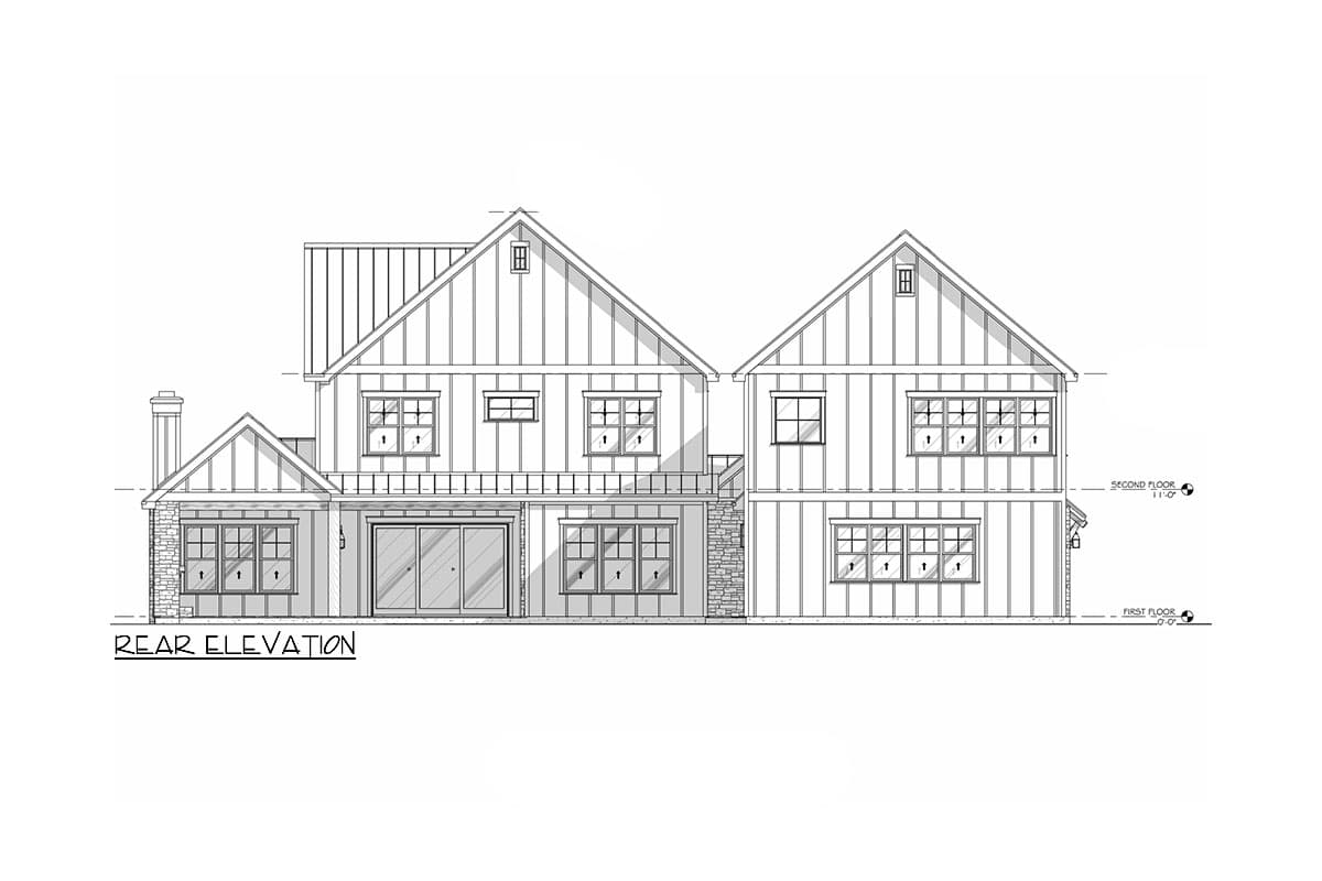 Plan 307717RAD: Two-Story New American House Plan with ADU Apartment Above Detached Garage - 4686 Sq Ft - Image #13 - Country, Modern Farmhouse, New American