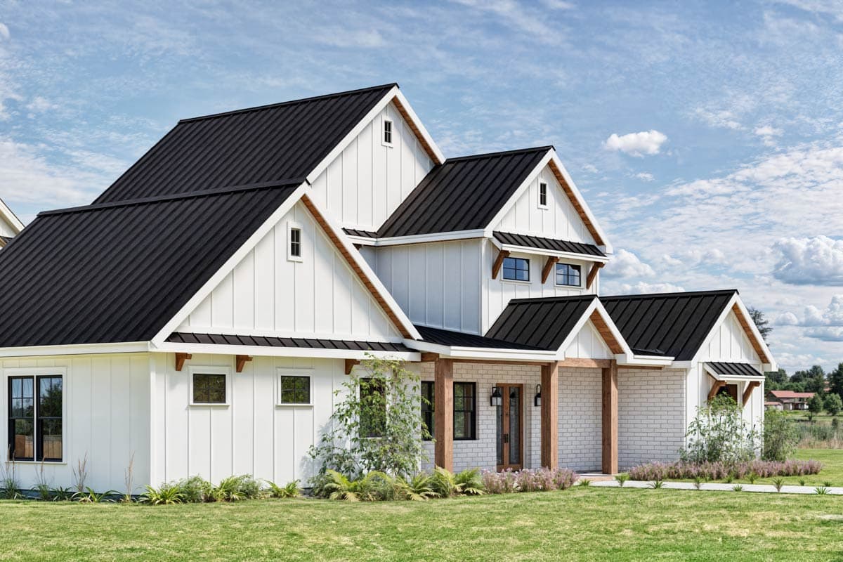 Plan 307717RAD: Two-Story New American House Plan with ADU Apartment Above Detached Garage - 4686 Sq Ft - Image #4 - Country, Modern Farmhouse, New American