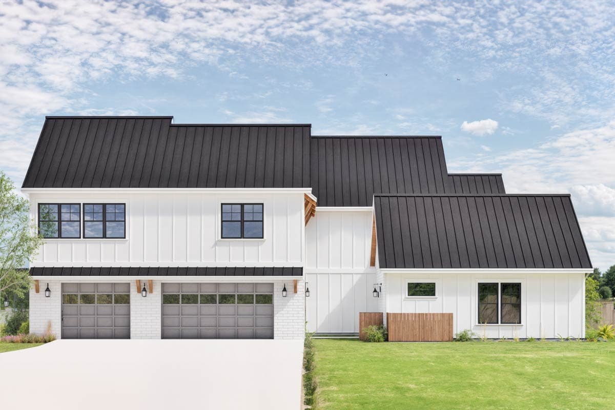 Plan 307717RAD: Two-Story New American House Plan with ADU Apartment Above Detached Garage - 4686 Sq Ft - Image #5 - Country, Modern Farmhouse, New American