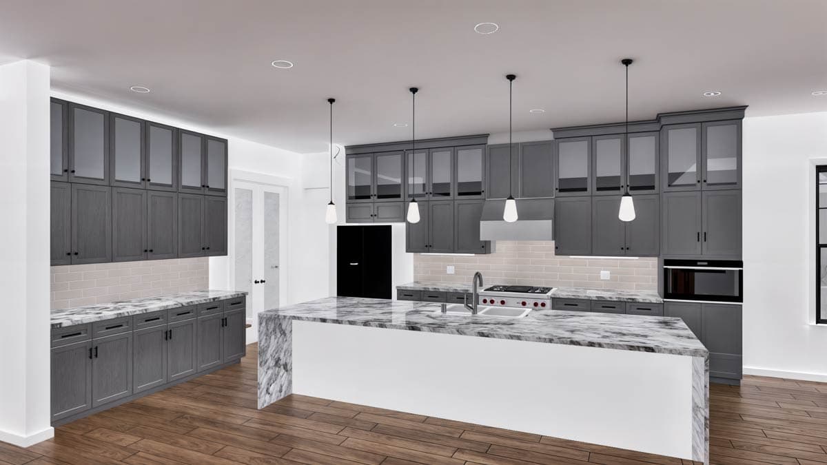 Plan 307717RAD: Two-Story New American House Plan with ADU Apartment Above Detached Garage - 4686 Sq Ft - Image #8 - Country, Modern Farmhouse, New American