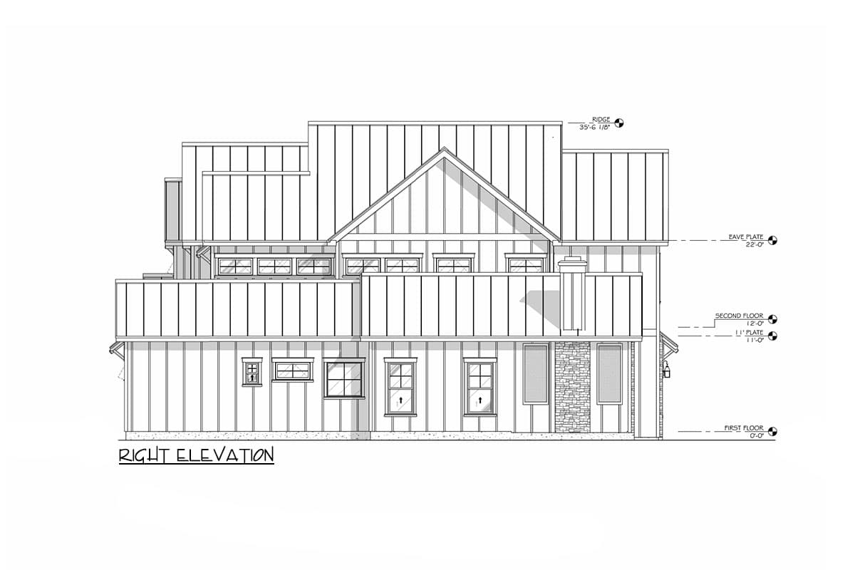 Plan 307718RAD: 5-Bed New American House Plan with Home Office - 3821 Sq Ft - Image #13 - Modern Farmhouse, New American