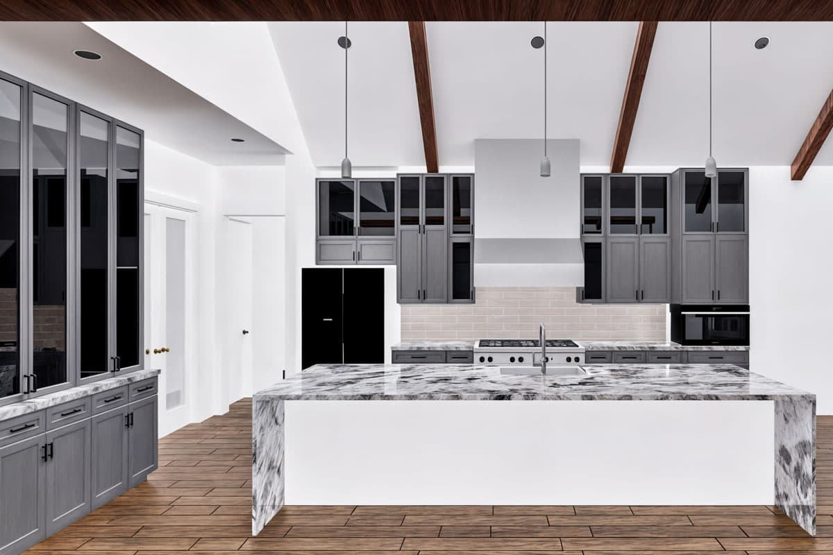 Plan 307718RAD: 5-Bed New American House Plan with Home Office - 3821 Sq Ft - Image #7 - Modern Farmhouse, New American