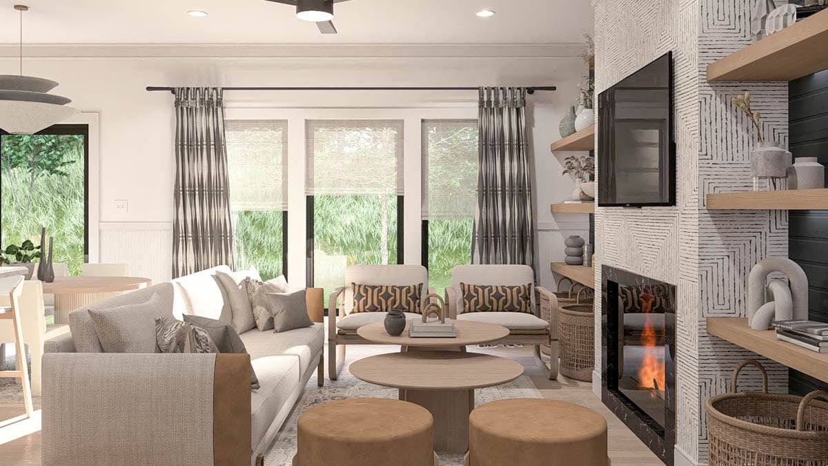 Plan 623424DJ: Two-Story Modern Farmhouse Duplex with 3 Bedrooms Each - 2990 Sq Ft - Image #5 - Country, Farmhouse, Modern Farmhouse