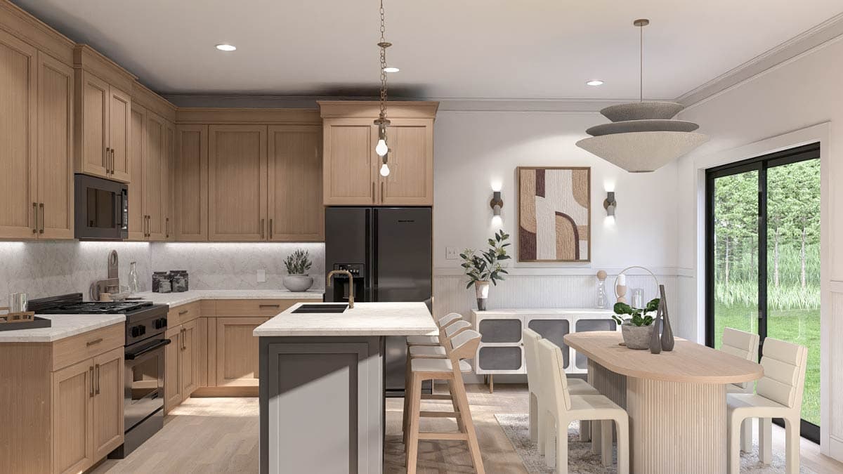 Plan 623424DJ: Two-Story Modern Farmhouse Duplex with 3 Bedrooms Each - 2990 Sq Ft - Image #6 - Country, Farmhouse, Modern Farmhouse