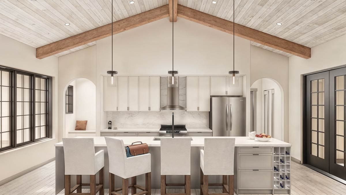 Plan 330023WLE: 3 or 4 Bed New American Ranch House Plan with Flex Guest Suite - 2933 Sq Ft - Image #6 - Country, Hill Country, Mid Century Modern, Modern Farmhouse, New American, Ranch