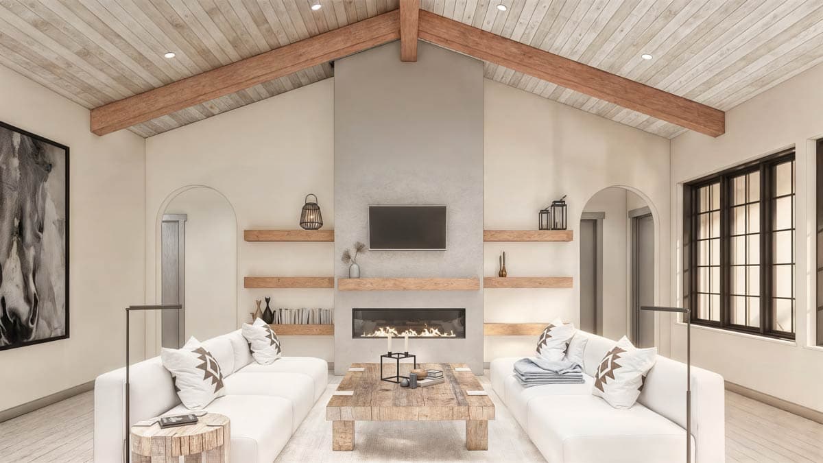 Plan 330023WLE: 3 or 4 Bed New American Ranch House Plan with Flex Guest Suite - 2933 Sq Ft - Image #7 - Country, Hill Country, Mid Century Modern, Modern Farmhouse, New American, Ranch