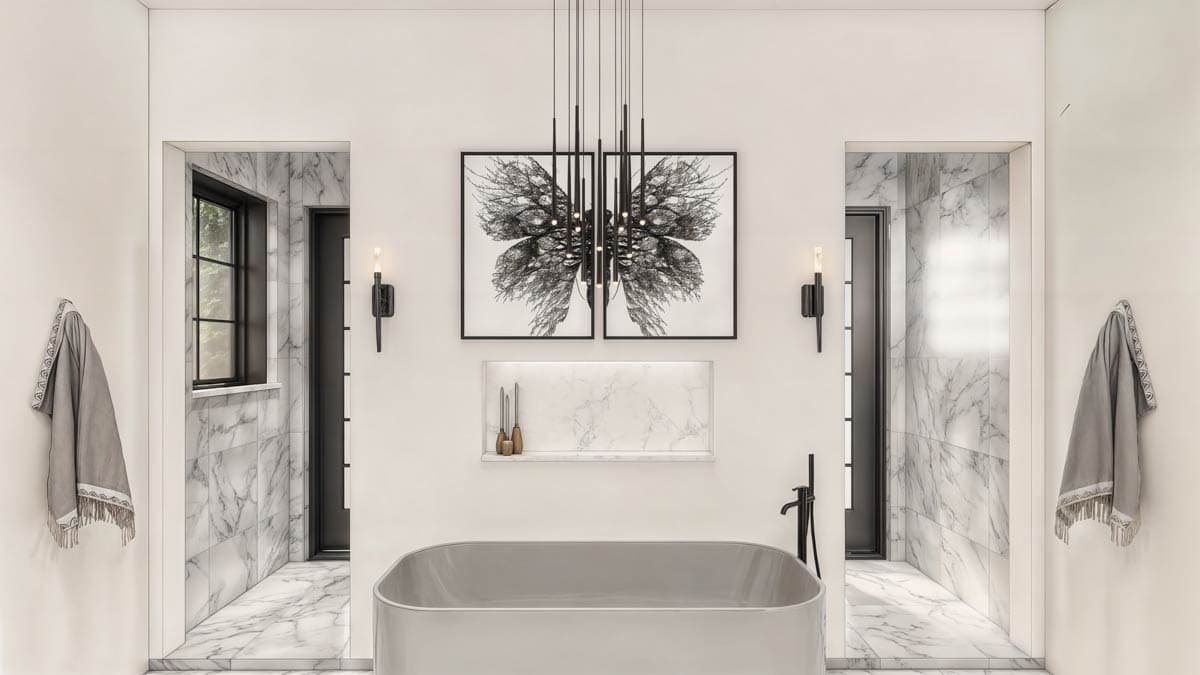 Plan 330023WLE: 3 or 4 Bed New American Ranch House Plan with Flex Guest Suite - 2933 Sq Ft - Image #11 - Country, Hill Country, Mid Century Modern, Modern Farmhouse, New American, Ranch