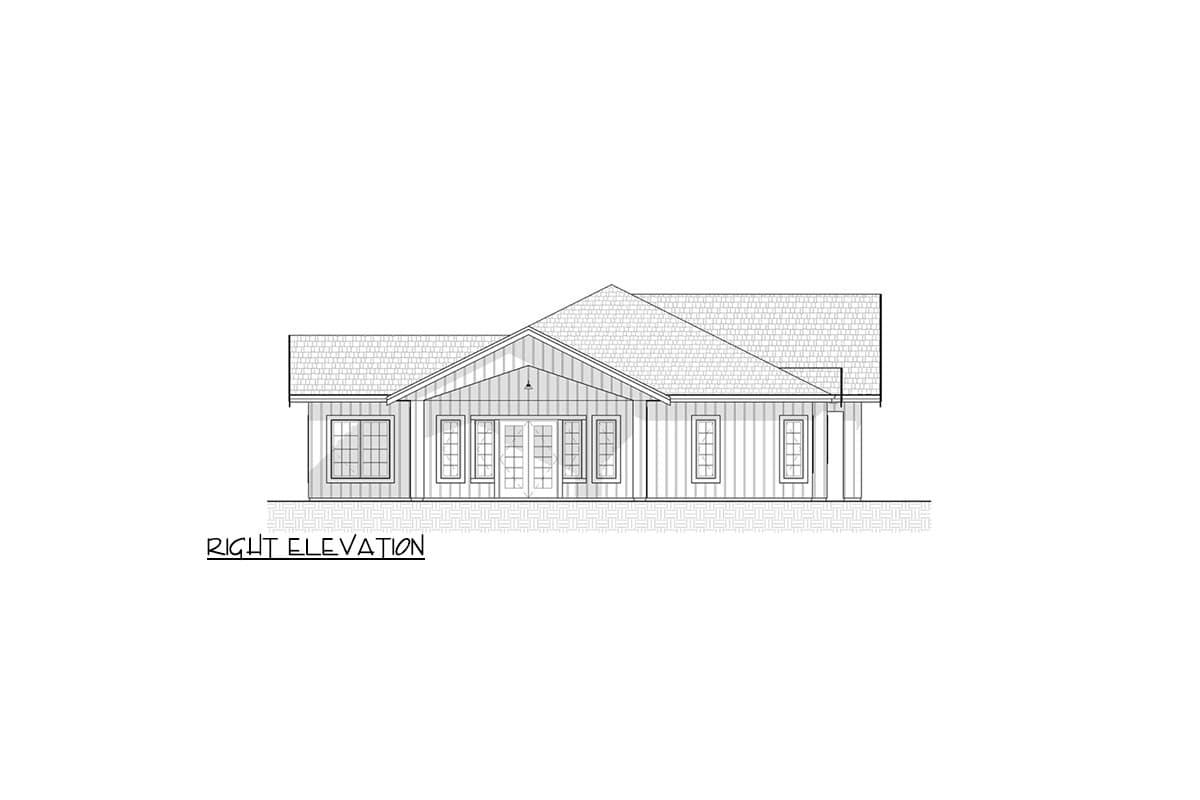 Plan 330023WLE: 3 or 4 Bed New American Ranch House Plan with Flex Guest Suite - 2933 Sq Ft - Image #16 - Country, Hill Country, Mid Century Modern, Modern Farmhouse, New American, Ranch