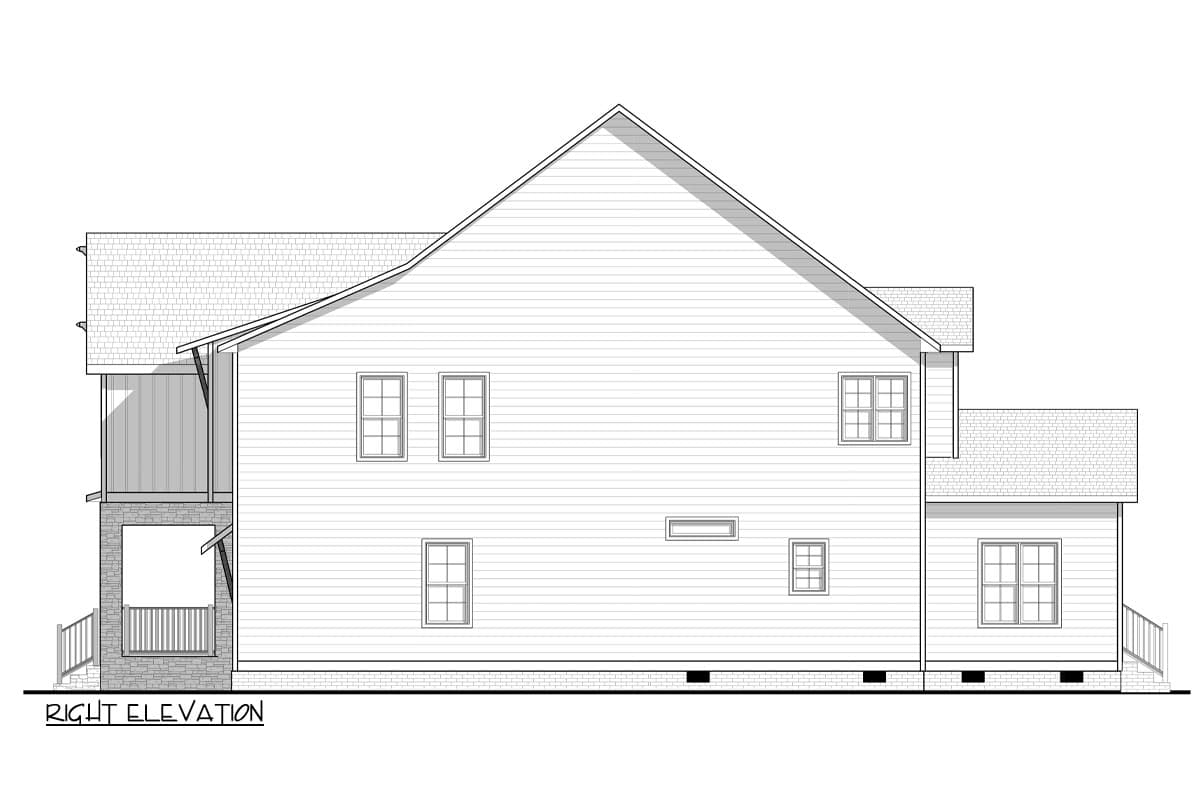 Plan 83667CRW: 4-Bed New American House Plan with Upstairs Loft - 3465 Sq Ft - Image #7 - Contemporary, Modern Farmhouse, New American