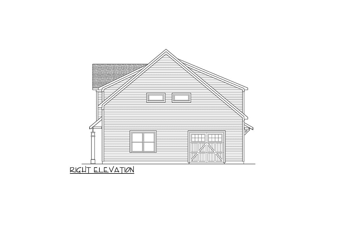 Plan 360121DK: 6-Car Craftsman Carriage Garage with Attached Apartment Above - 1494 Sq Ft - Image #4 - Carriage, Craftsman, Traditional