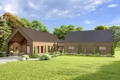 3-Bed Scandinavian House Plan with Vaulted Family Room - 1970 Sq Ft