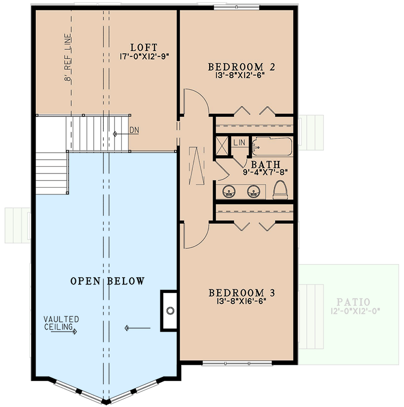 Plan 70894MK: 3-Bed Mountain A-Frame House Plan with Two Story Great Room - 2321 Sq Ft - Floor Plan - 2nd Floor - A-Frame, Cabin, Country, Mountain, Rustic, Vacation