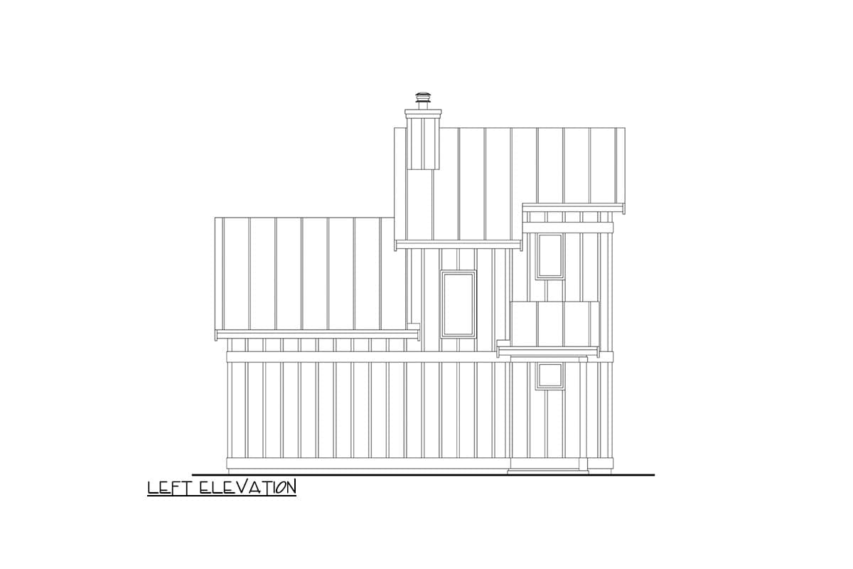 Plan 72438DA: Two Story Contemporary House Plan with Detached 3-Car Garage - 1199 Sq Ft - Image #8 - Contemporary, Cottage, Modern, Vacation