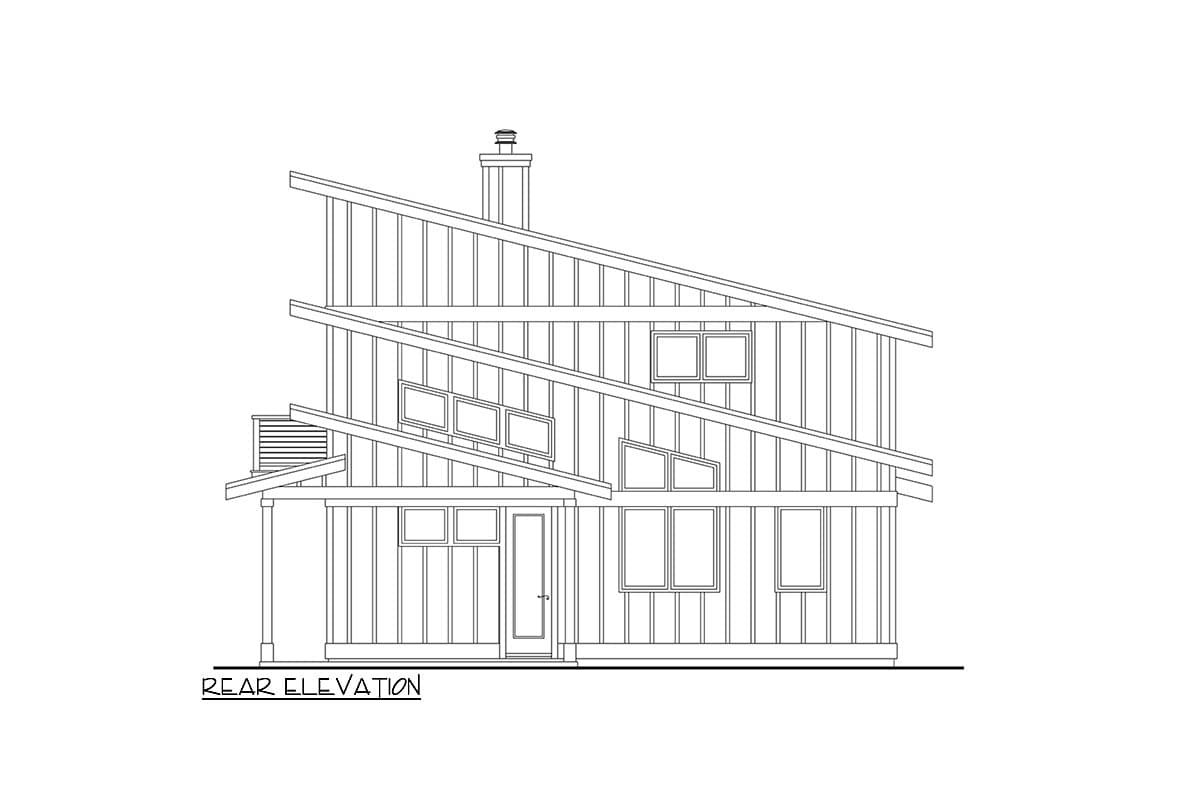 Plan 72438DA: Two Story Contemporary House Plan with Detached 3-Car Garage - 1199 Sq Ft - Image #9 - Contemporary, Cottage, Modern, Vacation