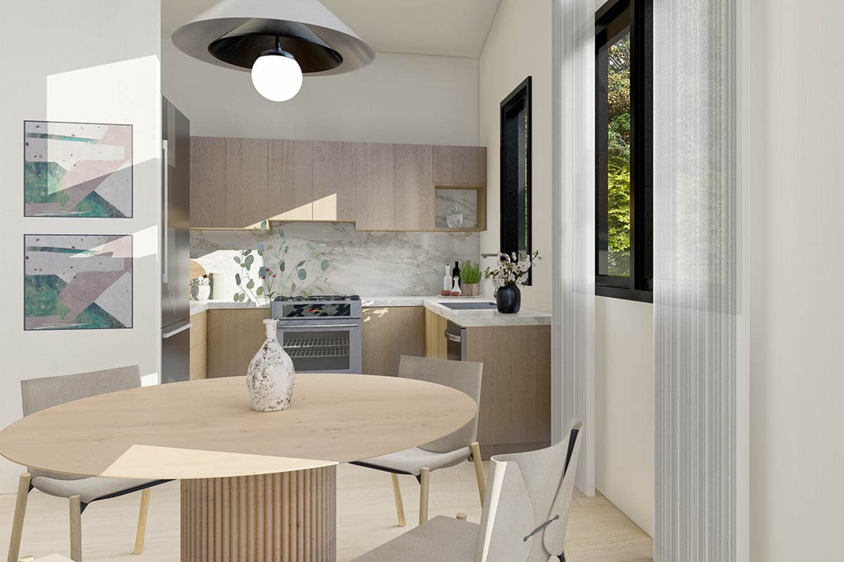 Plan 72438DA: Two Story Contemporary House Plan with Detached 3-Car Garage - 1199 Sq Ft - Image #4 - Contemporary, Cottage, Modern, Vacation