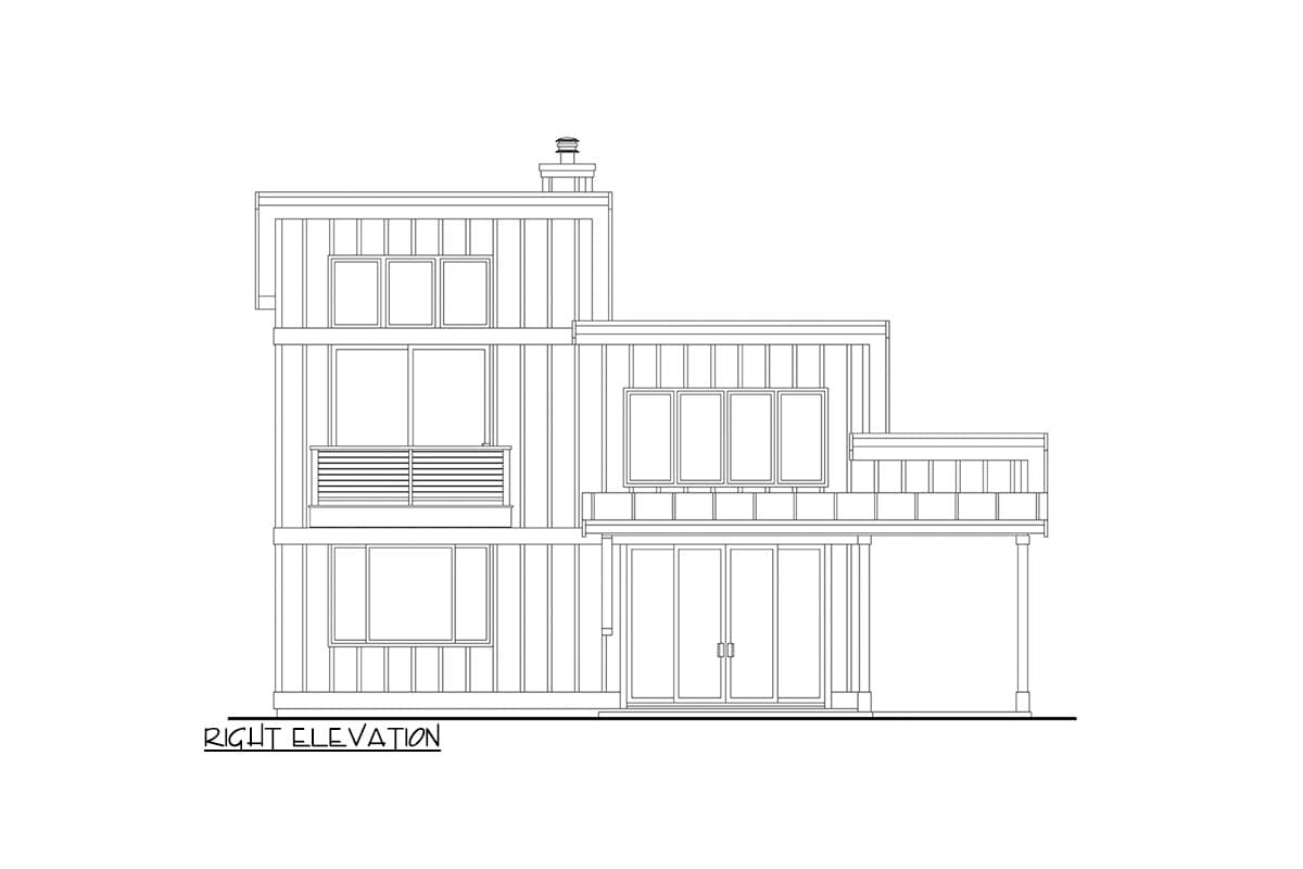 Plan 72438DA: Two Story Contemporary House Plan with Detached 3-Car Garage - 1199 Sq Ft - Image #10 - Contemporary, Cottage, Modern, Vacation