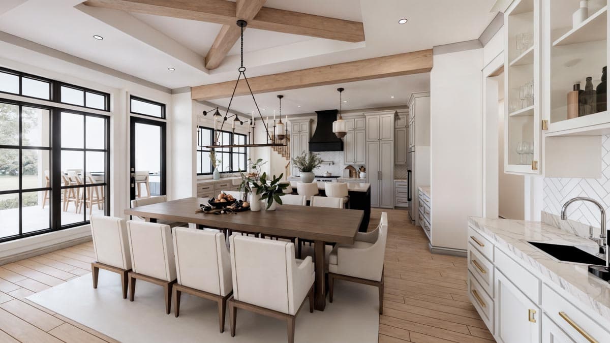 Plan 56547SM: 4-Bed Modern Farmhouse Plan with Outdoor Kitchen and Fireplace - 3877 Sq Ft - Image #7 - Craftsman, Modern Farmhouse, New American, Transitional