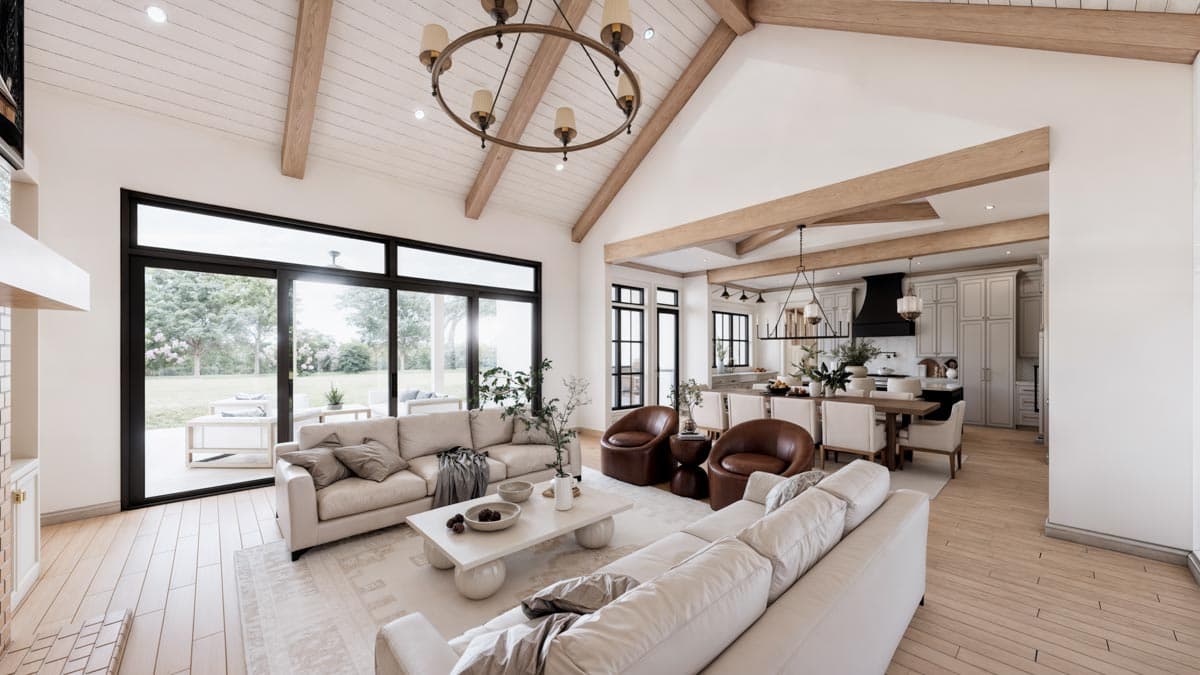 Plan 56547SM: 4-Bed Modern Farmhouse Plan with Outdoor Kitchen and Fireplace - 3877 Sq Ft - Image #6 - Craftsman, Modern Farmhouse, New American, Transitional