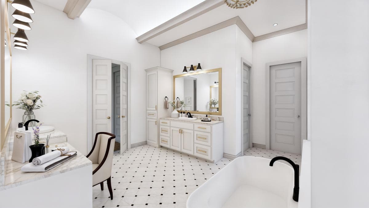 Plan 56547SM: 4-Bed Modern Farmhouse Plan with Outdoor Kitchen and Fireplace - 3877 Sq Ft - Image #16 - Craftsman, Modern Farmhouse, New American, Transitional