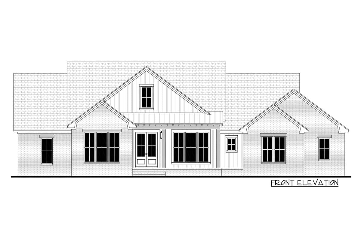 Plan 51974HZ: 4-Bed Southern Country House Plan with Split Bedroom Floor Plan - 2200 Sq Ft - Image #5 - Country, Modern Farmhouse, Southern
