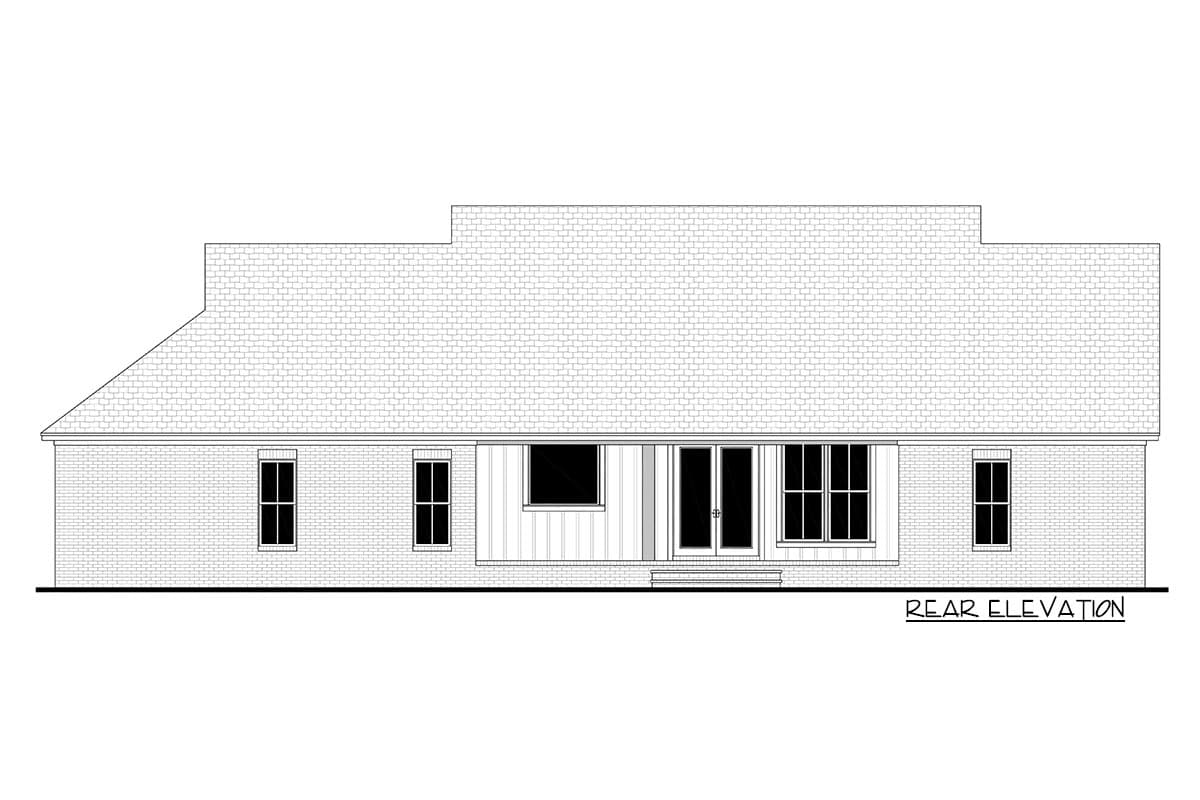 Plan 51974HZ: 4-Bed Southern Country House Plan with Split Bedroom Floor Plan - 2200 Sq Ft - Image #7 - Country, Modern Farmhouse, Southern