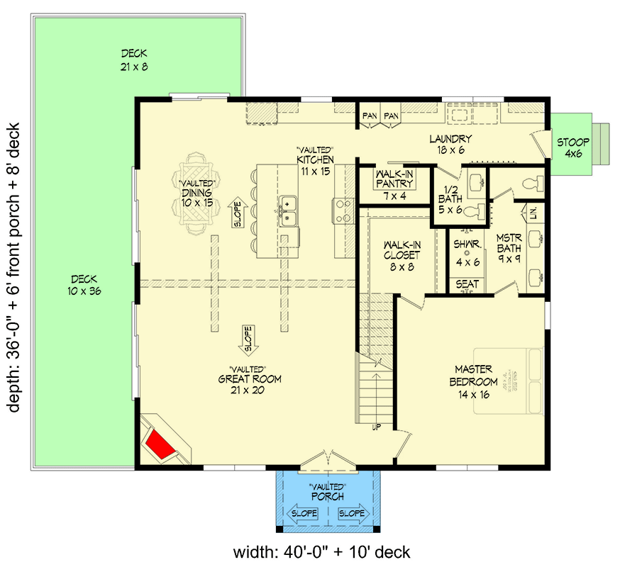 Plan 680425VR: 3-Bed Mountain Craftsman with Two-Story Great Room - 1991 Sq Ft - Floor Plan - Main Level - Craftsman, Mountain