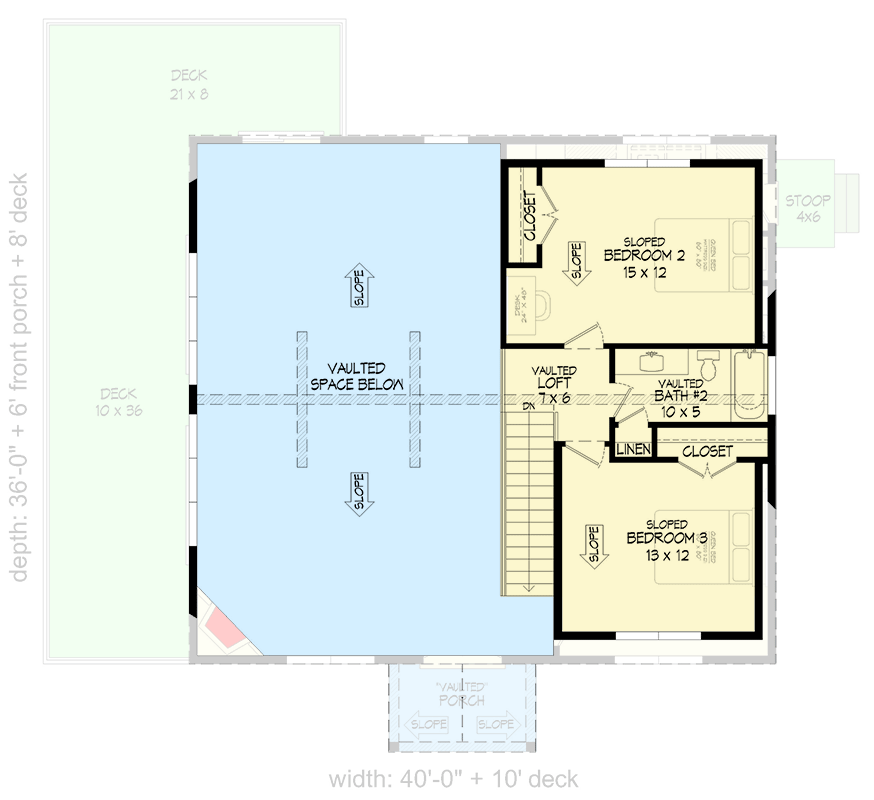 Plan 680425VR: 3-Bed Mountain Craftsman with Two-Story Great Room - 1991 Sq Ft - Floor Plan - 2nd Floor - Craftsman, Mountain