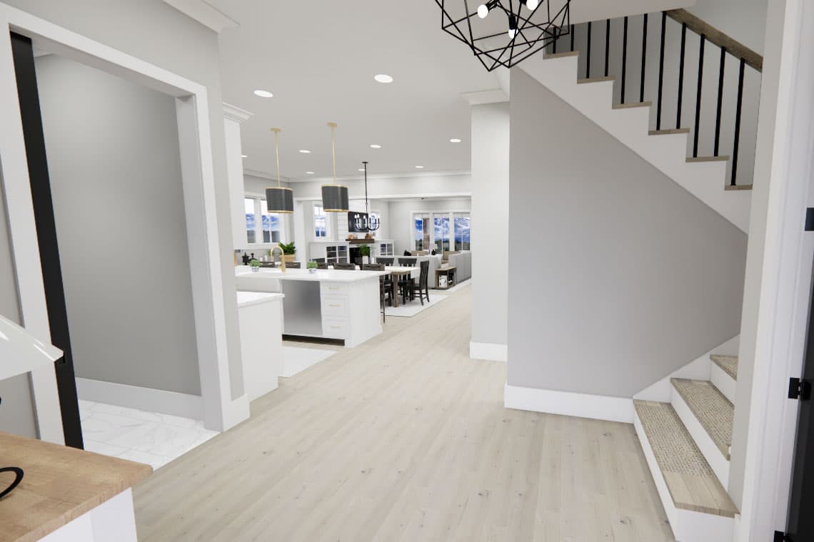 Plan 14800RK: Two-Story Country Farmhouse Plan with Loft Upstairs - 2403 Sq Ft - Image #4 - Country, Farmhouse, Modern Farmhouse, Traditional